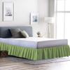 1 Wrap Around Bed Skirt, Elastic Dust Ruffles, Easy Fit Wrinkle and Fade Resistant Pattern Solid 100% Egyptian Cotton 500 TC , Hotel Quality Fabric, 7 inch Drop Length, Size Queen, Sage view 2