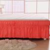 Amuze Bedding Wrap Around Bed Skirts, Easy On/Easy Off 100% Cotton Elastic,400 Thread Count,Solid Ruffled Bed Skirt- Bed Wrap with 19 Inch Tailored Drop,(King,Coral) view 2