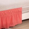 Amuze Bedding Wrap Around Bed Skirts, Easy On/Easy Off 100% Cotton Elastic,400 Thread Count,Solid Ruffled Bed Skirt- Bed Wrap with 19 Inch Tailored Drop,(King,Coral) view 3