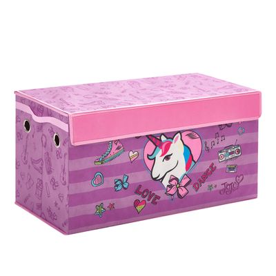 JoJo Siwa Collapsible Pink Bow,Love,Dance Storage Trunk for Kids, Durable and Spacious with Lid