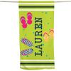GiftsForYouNow Personalized Beach Life Icons Beach Towel, Lime with Flip Flops view 1