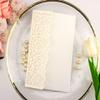 25pcs 5"x7.28" Ivory Vintage Tri Fold Wedding Invitations Cards pocket Pearl Paper Laser Cut Hollow Carving Greeting invites Covers only no envelope no insert view 4