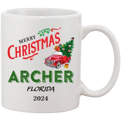 Winter Holiday 2024 Keepsake Gift Archer Florida State Mug - Home Gift Housewarming Gift Home Mug Owner Gift Christmas Coffee Mug 11 Oz Ceramic
