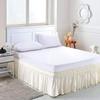 Amuze Bedding Wrap Around Bed Skirts, Easy On/Easy Off 100% Cotton Elastic,400 Thread Count,Solid Ruffled Bed Skirt- Bed Wrap with 23 Inch Tailored Drop,(King,Ivory) view 2