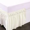 Amuze Bedding Wrap Around Bed Skirts, Easy On/Easy Off 100% Cotton Elastic,400 Thread Count,Solid Ruffled Bed Skirt- Bed Wrap with 23 Inch Tailored Drop,(King,Ivory) view 3