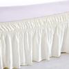 Amuze Bedding Wrap Around Bed Skirts, Easy On/Easy Off 100% Cotton Elastic,400 Thread Count,Solid Ruffled Bed Skirt- Bed Wrap with 23 Inch Tailored Drop,(King,Ivory) view 4