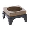 HUBERT Small Mango Wood & Iron Display Stand view 1
