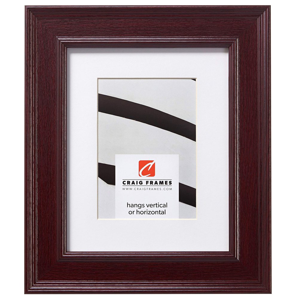 Craig Frames Revival, 24 x 36 Inch Mahogany Red Picture Frame Matted to Display a 20 x 30 Inch Photo