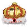 Beistle Set of 6 Gold, Red and White Fabric Costume King's Crown with Feathers 7" view 1