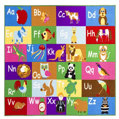 Home Must Haves Alphabet Educational/Road Map Reversible Fun Kids Area Rug (5'1" x 7')