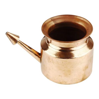 Finaldeals Copper Neti Pot Neti Lota Water Pot Tumbler Water Storage Container Drinking Pot Ayurveda 450 ML