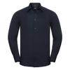 Russell Collection Mens Easy Care Tailored Poplin Shirt (M) (French Navy) view 1