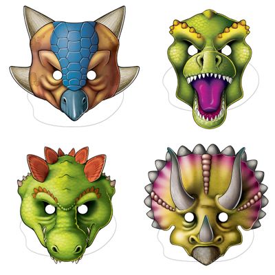 Dinosaur Masks, (Pack of 12)