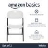 Amazon Basics Folding Plastic Chair, 350-Pound Capacity, White, 2-Pack view 4