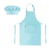 Aurya Kids Apron and Chef Hat Set-Adjustable Child Apron for Boys and Girls for Cooking Baking Light Blue view 1
