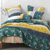 DaDa Bedding 100% Cotton Floral Patchwork Bedspread - Bohemian Gardenia Wild Flowers Quilt Set - Bright Botanical Bedspread - Earthy Tones - Lightweight - Queen Size - 3-Piece view 1