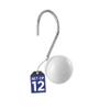 Creative Scents White Shower Curtain Hooks - Set of 12 Smooth Gliding Shower Curtain Rings for Bathroom Shower Rod - Decorative White Bathroom Decor Accessories Set view 1