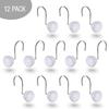 Creative Scents White Shower Curtain Hooks - Set of 12 Smooth Gliding Shower Curtain Rings for Bathroom Shower Rod - Decorative White Bathroom Decor Accessories Set view 3