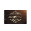 Bride and Groom Personalized Handmade Wedding Guest Book for Bride and Groom Wood Alternative Custom Engraved Newlywed Marriage Album 10 Designs to Choose from (Design 06, Chocolate Walnut) view 1