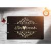 Bride and Groom Personalized Handmade Wedding Guest Book for Bride and Groom Wood Alternative Custom Engraved Newlywed Marriage Album 10 Designs to Choose from (Design 06, Chocolate Walnut) view 2