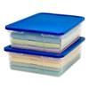 HOMZ 2-Pack Snaplock, Small Clear Plastic Storage Organizer Bins with Lids, 28 Quart, Blue - Stackable Container Boxes for Bedroom, Bathroom, Garage, and Office Organization view 1