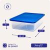 HOMZ 2-Pack Snaplock, Small Clear Plastic Storage Organizer Bins with Lids, 28 Quart, Blue - Stackable Container Boxes for Bedroom, Bathroom, Garage, and Office Organization view 4