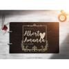 Bride and Groom Personalized Handmade Wedding Guest Book for Bride and Groom Wood Alternative Custom Engraved Newlywed Marriage Album 10 Designs to Choose from (Design 08, Chocolate Walnut) view 2