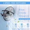 KEN BROWN 18 Inch Industrial Wall Mount Fan, 4300 CFM Metal Heavy Duty Fan, 3-Speeds High Velocity Oscillating Fans for Patios, Shop, Greenhouse, Garage, Commercial, Gazebo view 2