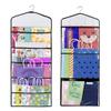 ProPik Hanging Double Sided Gift Bag Storage Organizer with Multiple Front and Back Pockets Organize Your Gift Wrap, Tissue Paper, and Paper Bags 38 x 16 Inch PVC (Black) view 1