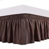 1 Wrap Around Bed Skirt, Elastic Dust Ruffles, Easy Fit Wrinkle and Fade Resistant Pattern Solid 100% Egyptian Cotton 500 TC , Hotel Quality Fabric, 13 inch Drop Length, Size Cal-King, Taupe view 1
