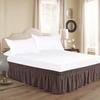 1 Wrap Around Bed Skirt, Elastic Dust Ruffles, Easy Fit Wrinkle and Fade Resistant Pattern Solid 100% Egyptian Cotton 500 TC , Hotel Quality Fabric, 13 inch Drop Length, Size Cal-King, Taupe view 2