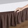 1 Wrap Around Bed Skirt, Elastic Dust Ruffles, Easy Fit Wrinkle and Fade Resistant Pattern Solid 100% Egyptian Cotton 500 TC , Hotel Quality Fabric, 13 inch Drop Length, Size Cal-King, Taupe view 3