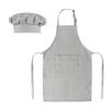 Aurya Kids Apron and Chef Hat Set-Adjustable Child Apron for Boys and Girls for Cooking Baking Light Gray view 1