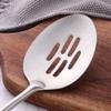 1 Solid Spoon 1 Slotted Spoon Stainless Steel, BUY&USE 2 Pcs Durable Cooking Utensil, 15 Inches Long Handle Serving Spoon view 3