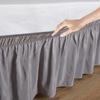 1 Wrap Around Bed Skirt, Elastic Dust Ruffles, Easy Fit Wrinkle and Fade Resistant Pattern Solid 100% Egyptian Cotton 500 TC , Hotel Quality Fabric, 13 inch Drop Length, Size King, Silver Grey view 3