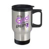 BeeTeeStore Epilepsy Awareness Travel Mug - My God Is Stronger Purple Ribbon Gift - 14oz Stainless Steel Insulated Coffee Cup for Daily Inspiration and Support - Purple Ribbon Support Design view 2