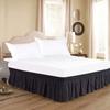 1 Wrap Around Bed Skirt, Elastic Dust Ruffles, Easy Fit Wrinkle and Fade Resistant Pattern Solid 100% Egyptian Cotton 500 TC , Hotel Quality Fabric, 13 inch Drop Length, Size Twin, Dark Grey view 2