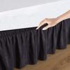 1 Wrap Around Bed Skirt, Elastic Dust Ruffles, Easy Fit Wrinkle and Fade Resistant Pattern Solid 100% Egyptian Cotton 500 TC , Hotel Quality Fabric, 13 inch Drop Length, Size Twin, Dark Grey view 3