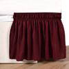 1 Wrap Around Bed Skirt, Elastic Dust Ruffles, Easy Fit Wrinkle and Fade Resistant Pattern Solid 100% Egyptian Cotton 500 TC , Hotel Quality Fabric, 13 inch Drop Length, Size Twin, Burgundy view 4