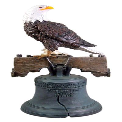 DWK 'Let Freedom Ring' Bald Eagle on Philadelphia Liberty Bell Statue, 19 Inch