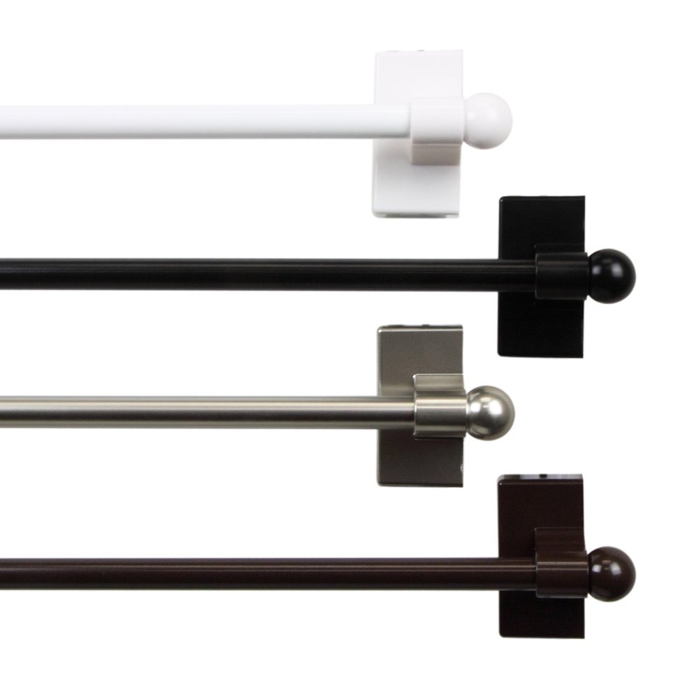 A&F Rod Decor - Magnetic Curtain Rod, 28-48 inch - Cocoa