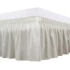 1 Wrap Around Bed Skirt, Elastic Dust Ruffles, Easy Fit Wrinkle and Fade Resistant Pattern Solid 100% Egyptian Cotton 500 TC , Hotel Quality Fabric, 27 inch Drop Length, Size King, ivory view 1