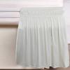 1 Wrap Around Bed Skirt, Elastic Dust Ruffles, Easy Fit Wrinkle and Fade Resistant Pattern Solid 100% Egyptian Cotton 500 TC , Hotel Quality Fabric, 27 inch Drop Length, Size King, ivory view 4