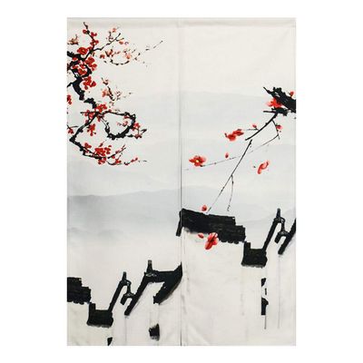 BAIHT HOME Japanese Noren Doorway Curtain Chinese Ink Painting Printed Door Curtain Tapestry Cotton Linen Room Divider, 33" x 59"