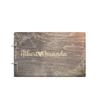 Bride and Groom Personalized Handmade Wedding Guest Book for Bride and Groom Wood Alternative Custom Engraved Newlywed Marriage Album 10 Designs to Choose from (Design 05, Black Walnut) view 1
