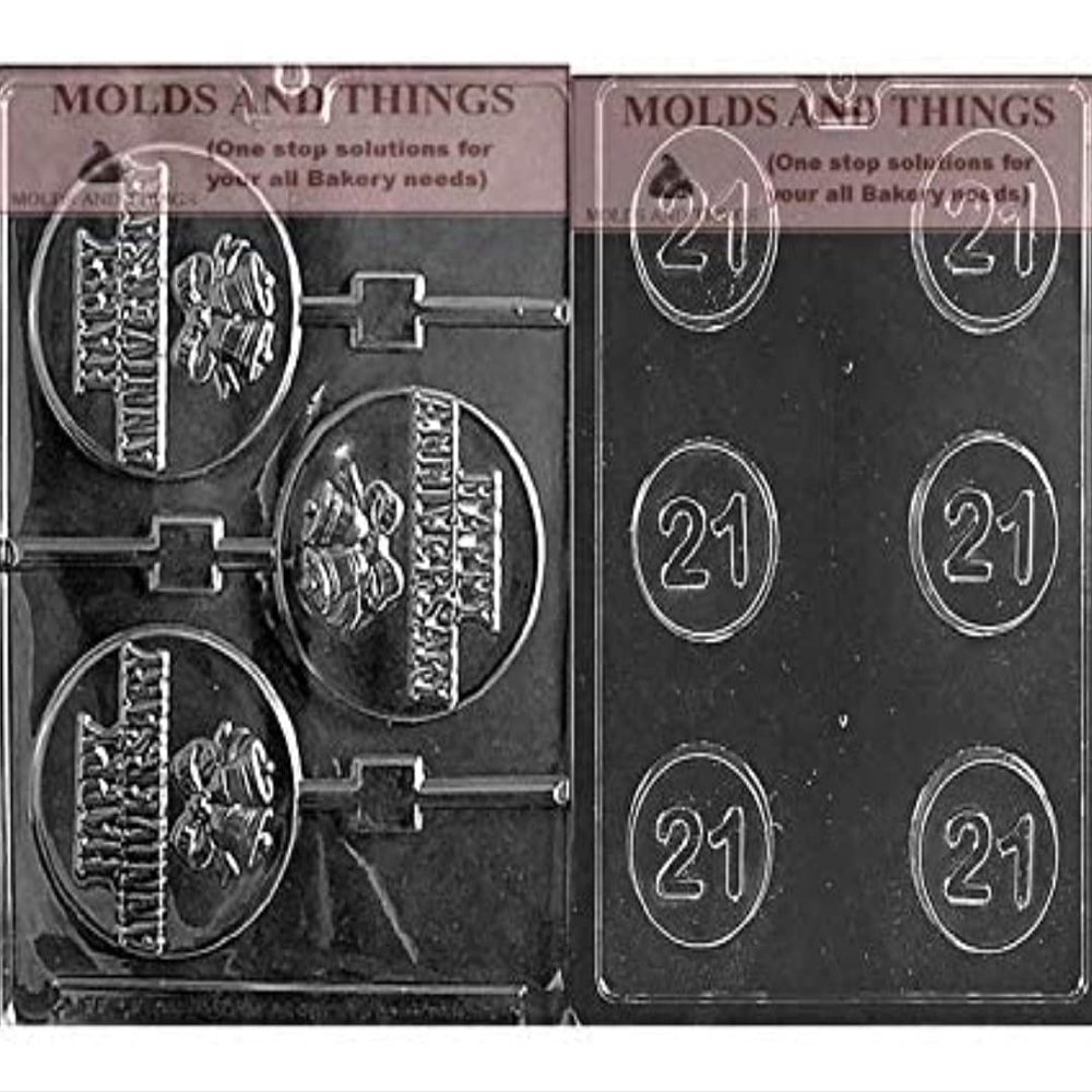21st Number 21st Cookie Chocolate candy mold, Happy Anniversary chocolate candy molds, Happy Anniversary with numbers chocolate candy molds With 50 sticks