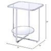 Acme Hollo Rectangular Glass Top End Table with Shelf in Chrome and Mirrored view 3