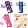 ZHONGJIUYUAN Set of 3 Color Dinnerware Sets Romantic Purple Rose Stainless Steel Spoon Chopsticks Travel Camping Cutlery Tools Tableware view 1