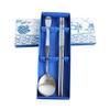 ZHONGJIUYUAN Set of 3 Color Dinnerware Sets Romantic Purple Rose Stainless Steel Spoon Chopsticks Travel Camping Cutlery Tools Tableware view 4