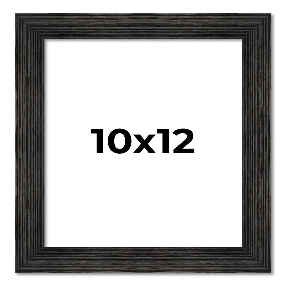 10x12 Frame Black Barnwood Picture Frame - Modern Photo Frame Includes UV Acrylic Shatter Guard Front, Acid Free Foam Backing Board, Hanging Hardware Wood Wall Frames for Family Photos - no Mat